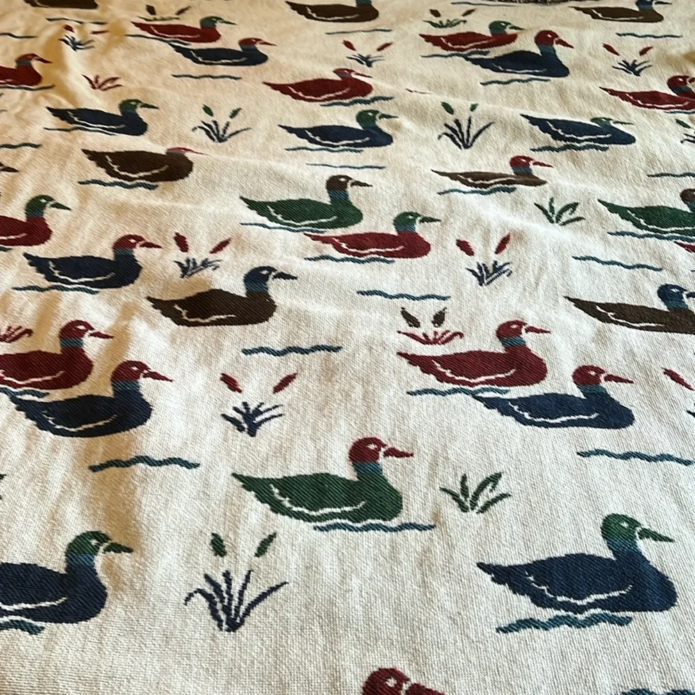 Vintage duck tapestry/blanket reversible